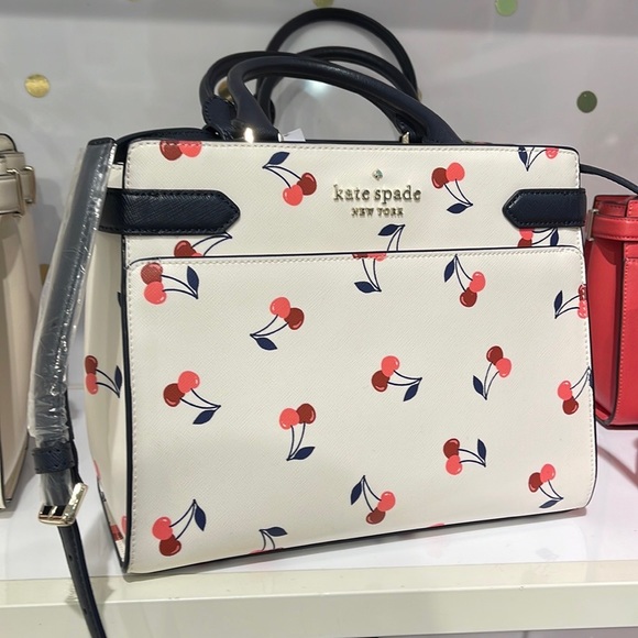 kate spade Handbags - Kate Spade Staci Dancing Cherrie Medium Satchel Cream Multi